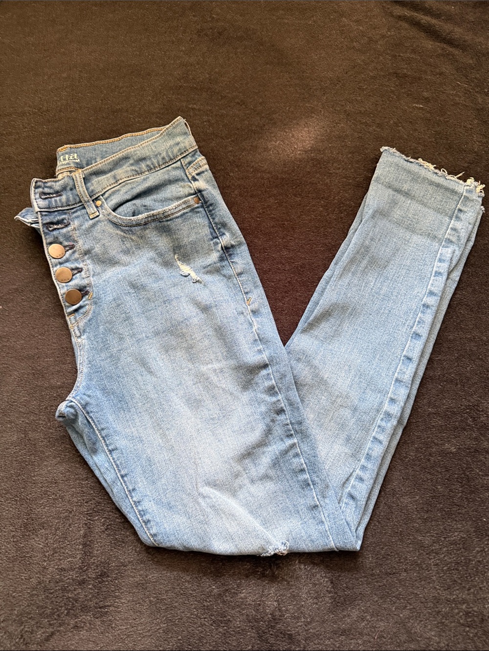a.n.a Light Blue High-Rise Jeans with Button Fly